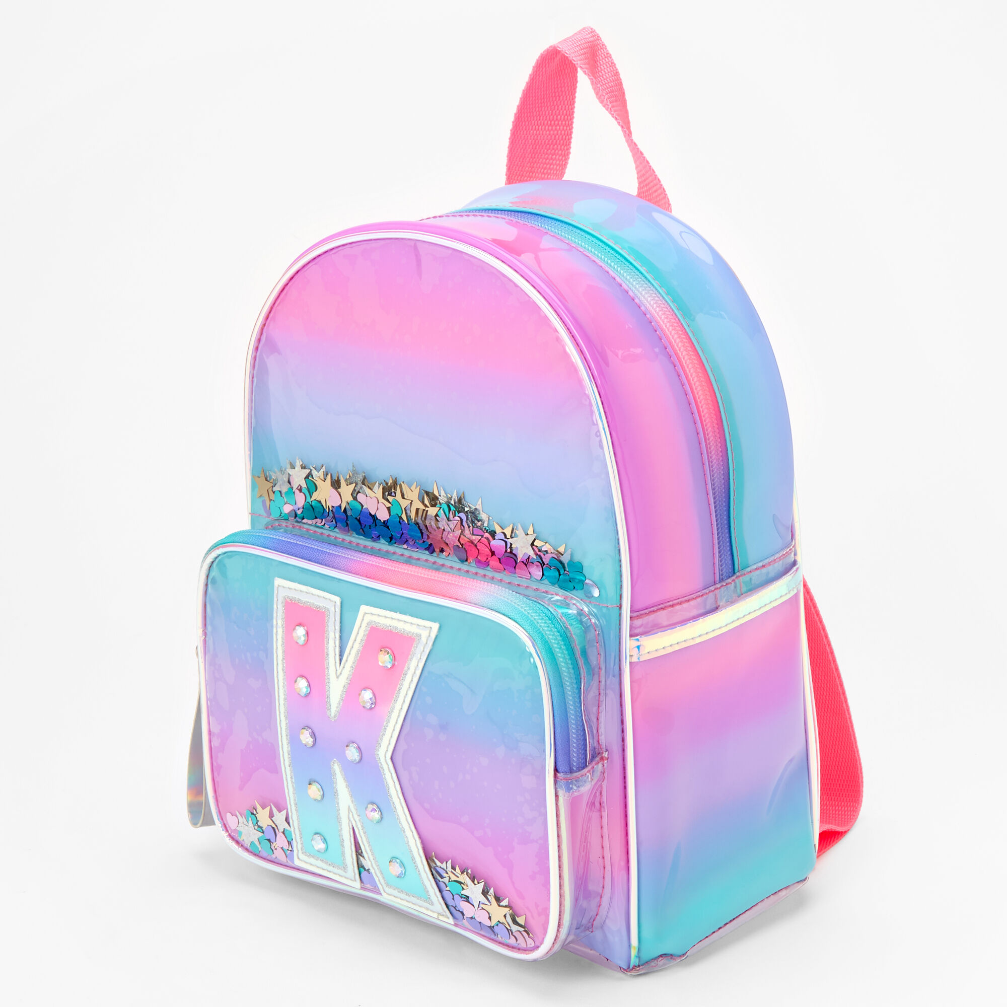 Justice backpacks best sale with letter k