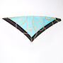 Square Chain Link Hearts Satin Fashion Scarf - Teal,