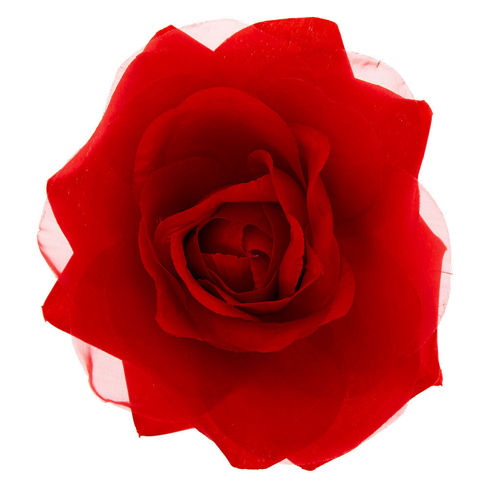 Chiffon Rose Hair Clip & Pin - Red,