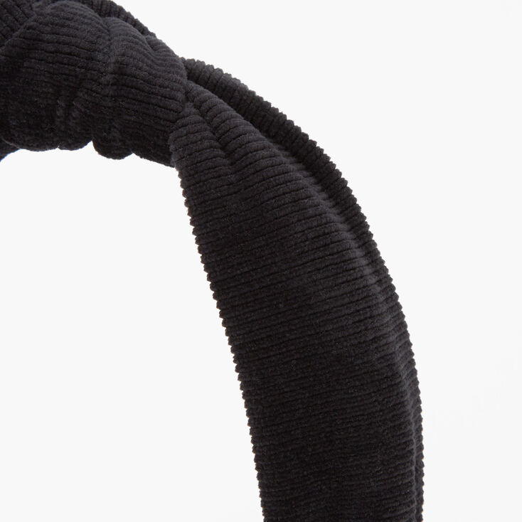 Black Corduroy Knotted Headband,