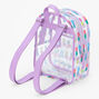 Pineapple Print Purple Trim Clear Small Backpack,