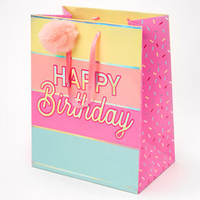 Medium Happy Birthday Gift Bag - Pink,