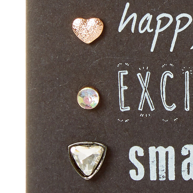 Sterling Silver Yin Yang Stud Nose Rings - 6 Pack,