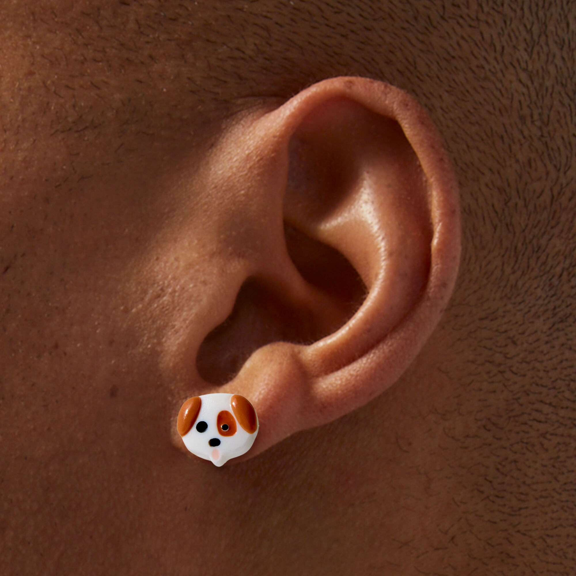Sterling Silver Post Puppy Stud Earrings ,