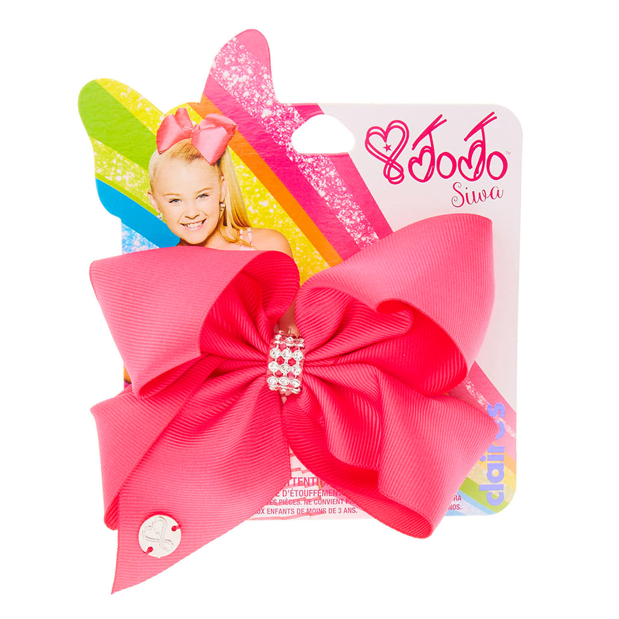 Jojo siwa small rhinestone keeper hot pink hair bow claire s