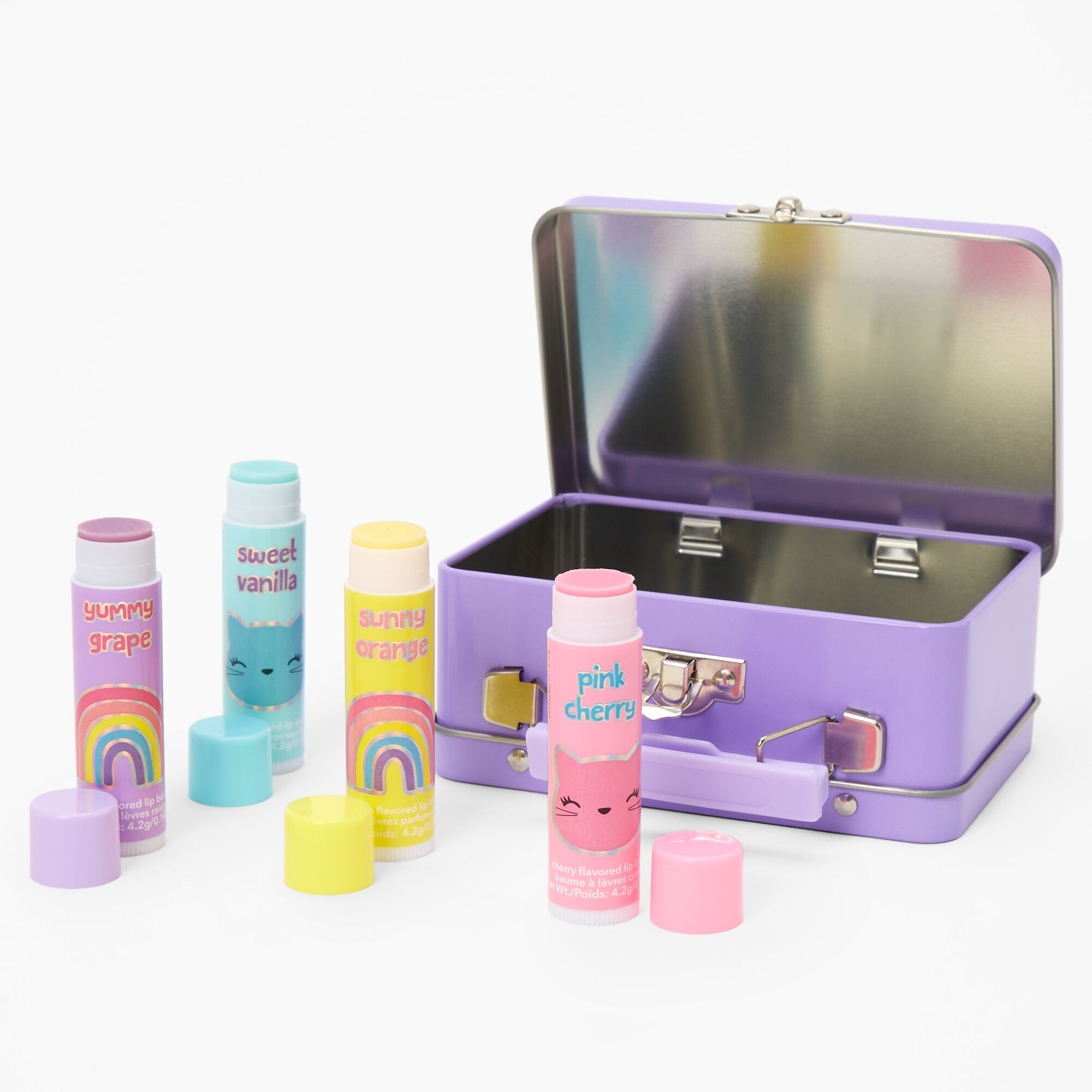 Rainbow Kitty Lip Balm Tin - 4 Pack,