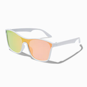 Claire&#39;s Club White Shield Sunglasses,