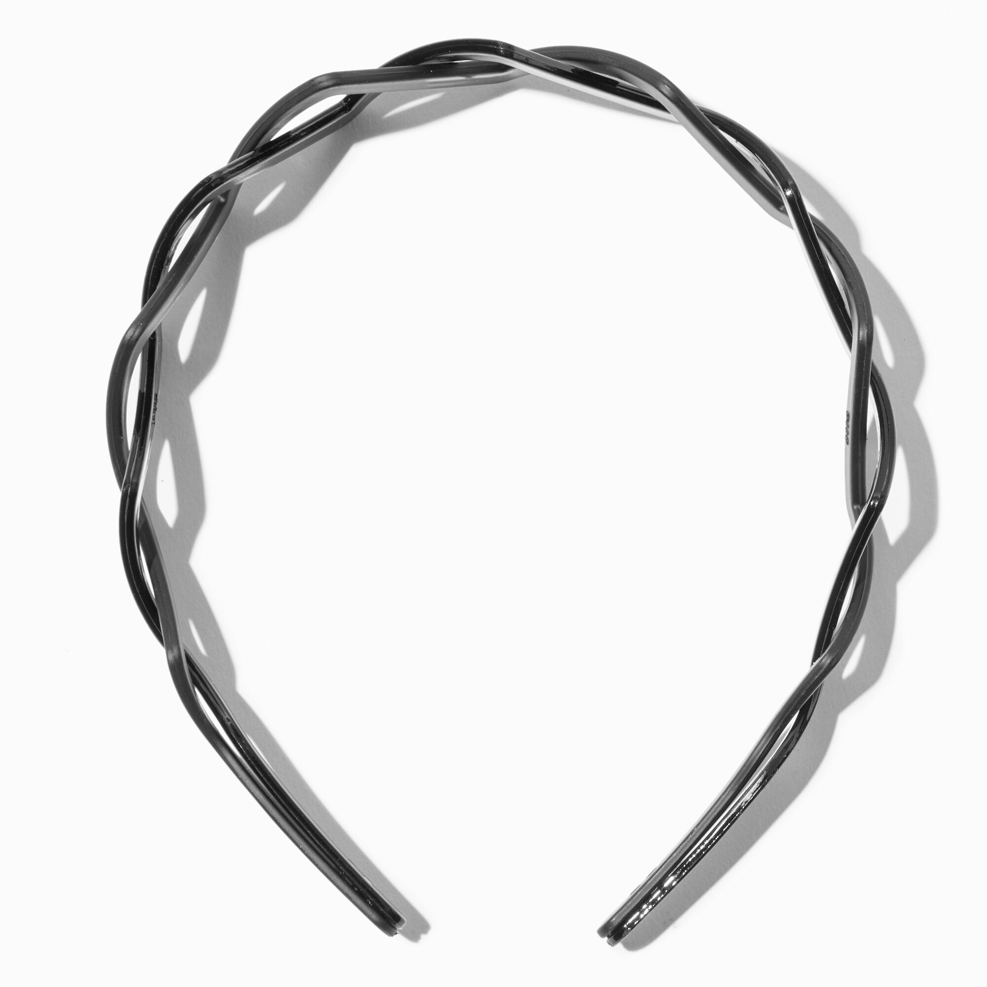 View Claires Triangle Braided Headband Black information