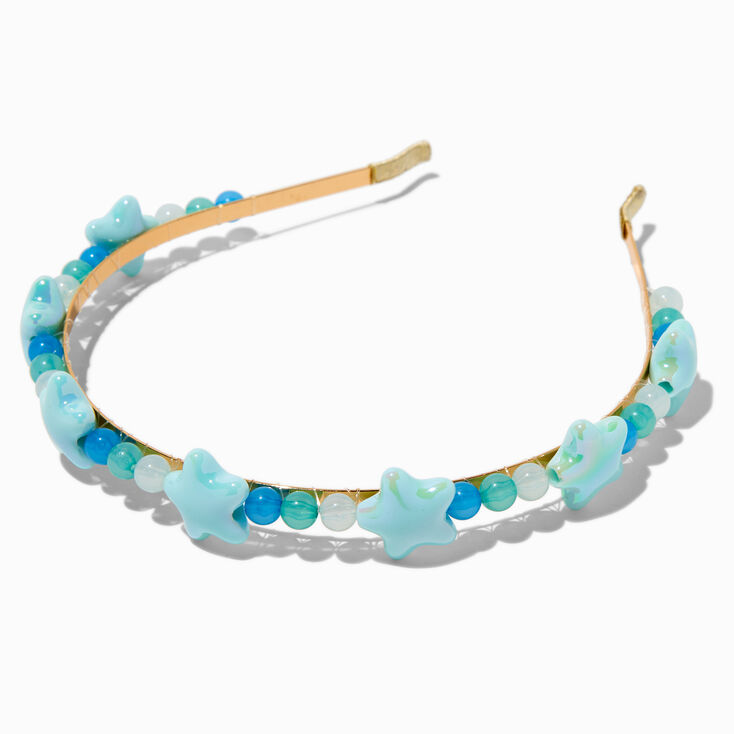Claire&#39;s Club Blue Star Jelly Beaded Headband,