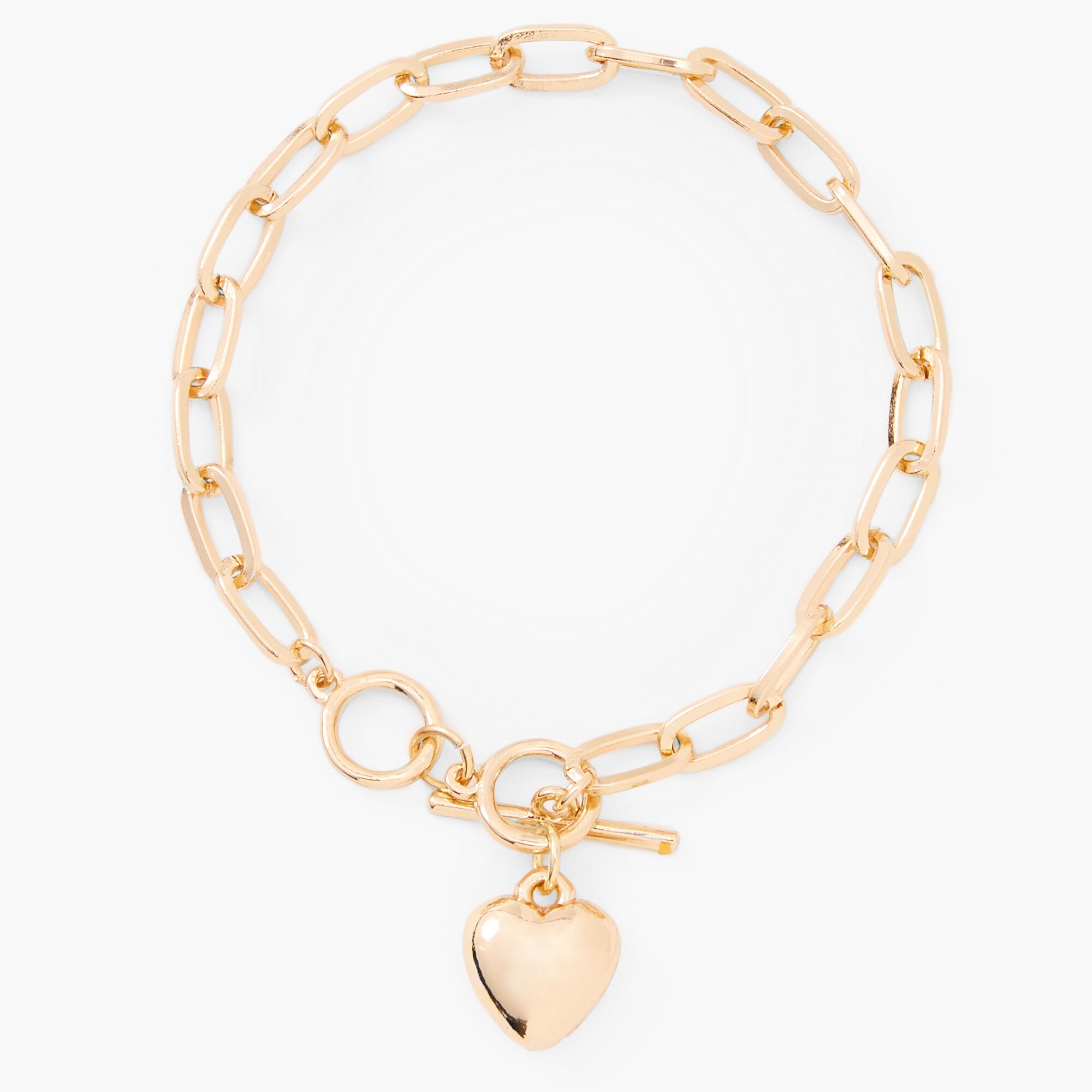 Heart Toggle Chain Link Bracelet - Gold,