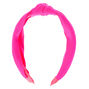 Ribbed Knotted Headband - Neon Pink,