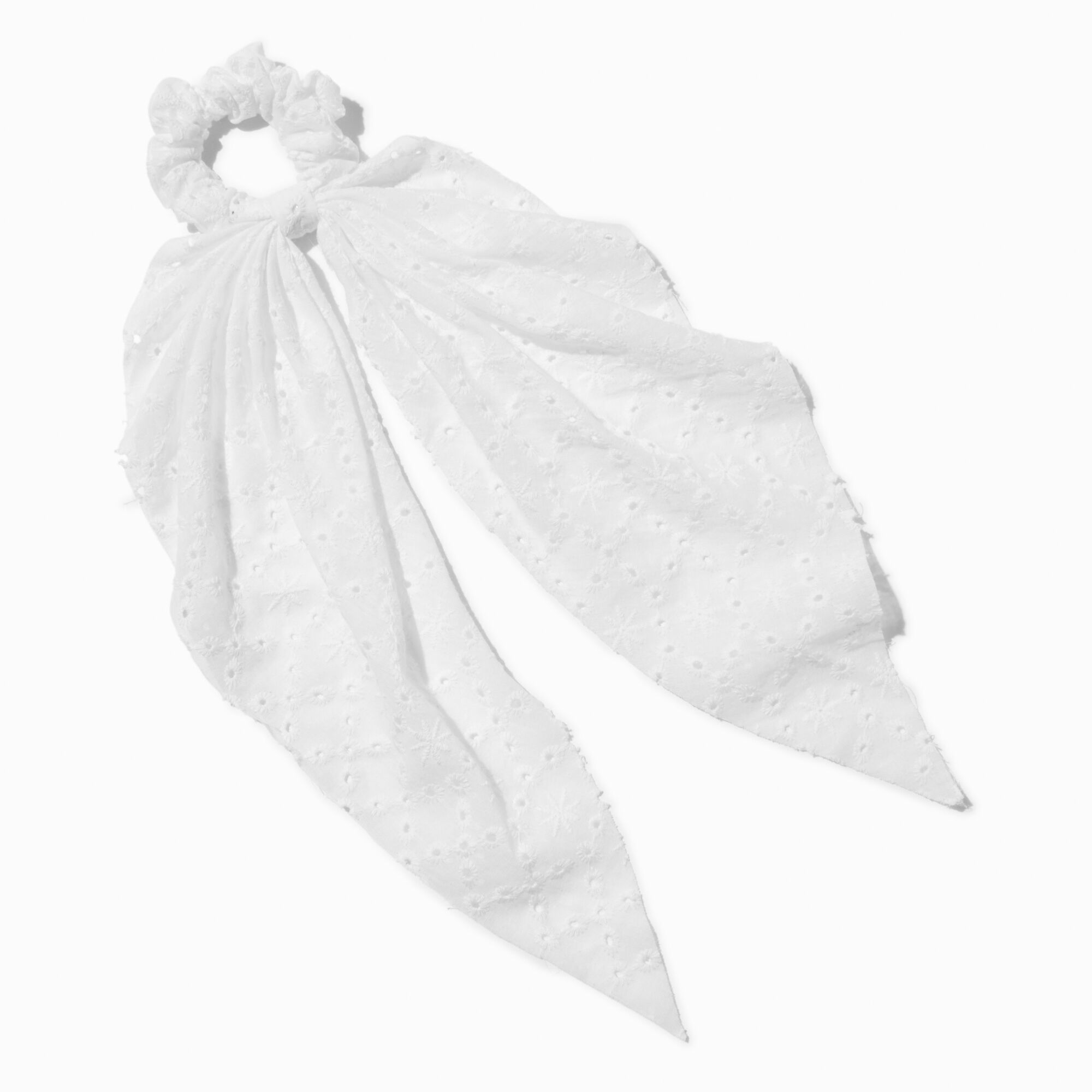 View Claires Eyelet Hair Scrunchie Scarf White information
