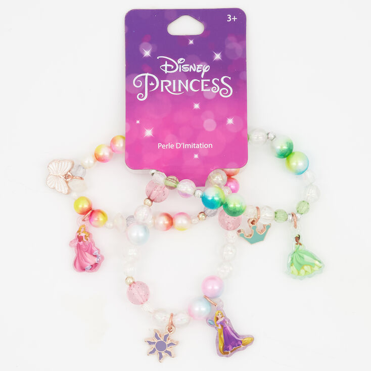 Bracelets &eacute;lastiques avec breloque Disney Princess - Rose, lot de 3,