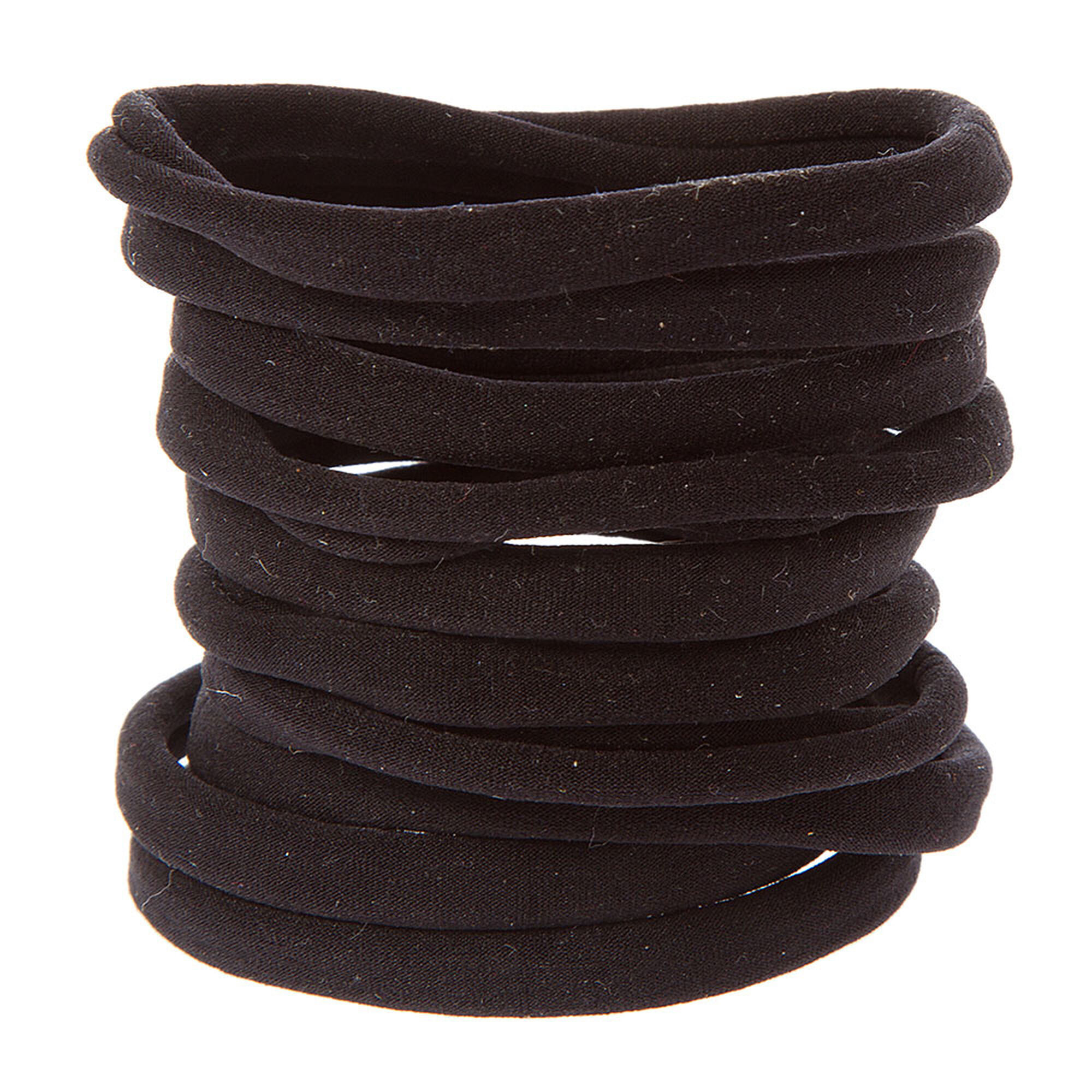 View Claires Rolled Hair Ties 10 Pack Black information