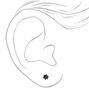 Black Cubic Zirconia Round Stud Earrings - 3MM, 4MM, 5MM,