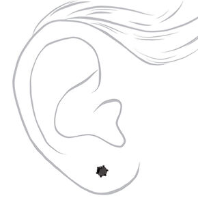 Clous d&#39;oreilles ronds avec strass noirs en zircon cubique d&#39;imitation - 3&nbsp;mm, 4&nbsp;mm, 5&nbsp;mm,