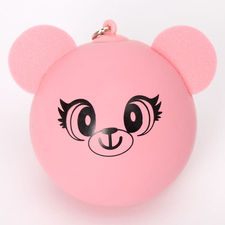 Pink Bear Stress Ball Keychain,