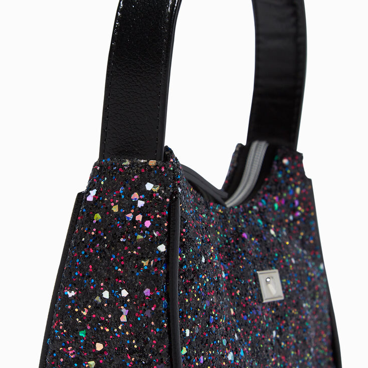 Black Glitter Shoulder Bag,