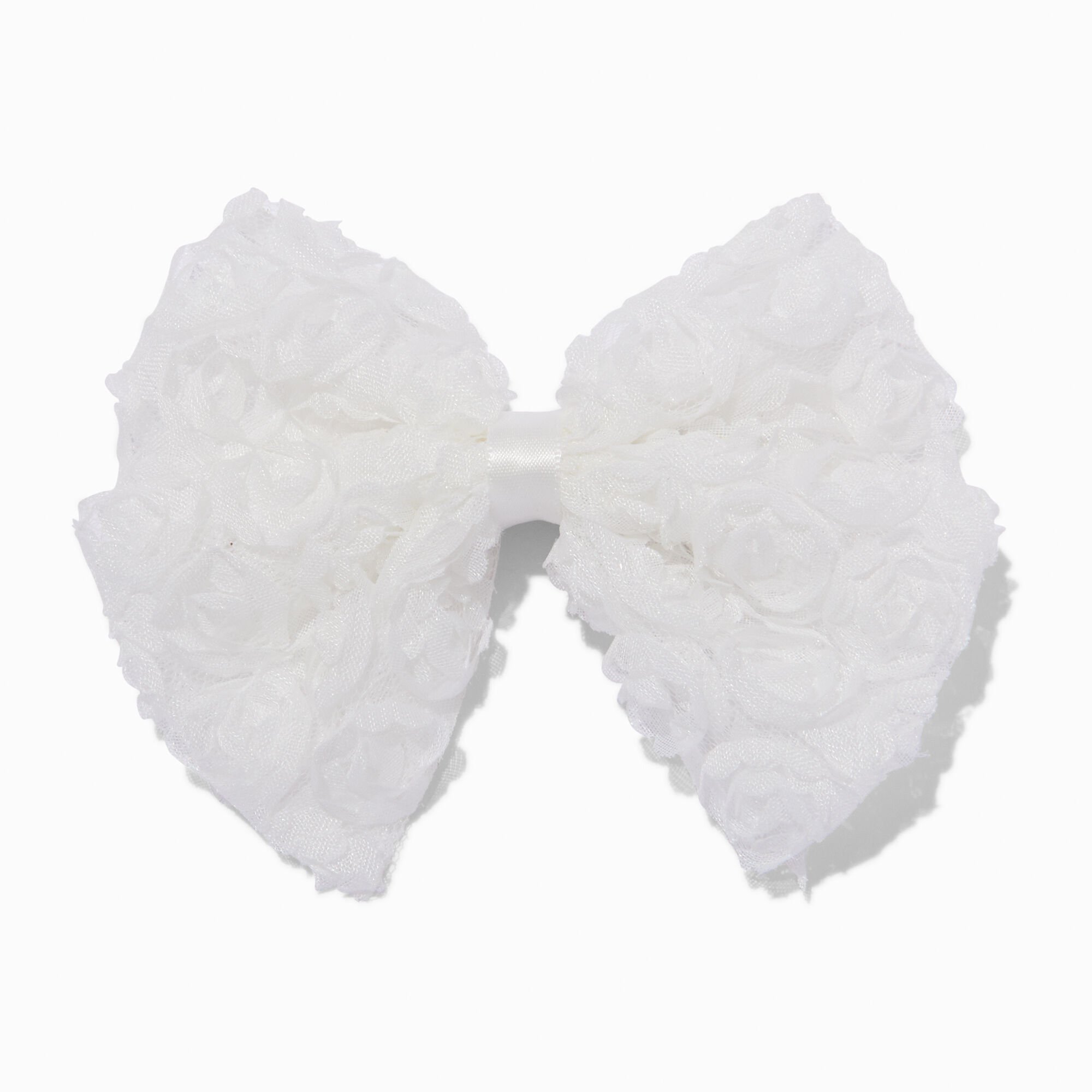 Claire's Club White Rose Hair Bow Clip,