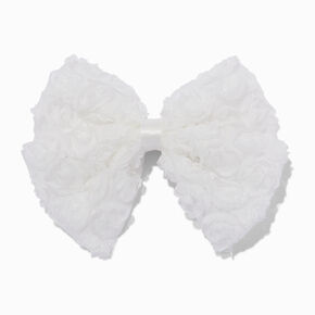 Claire&#39;s Club White Rose Hair Bow Clip,