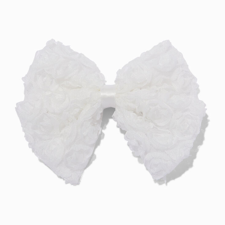 Claire&#39;s Club White Rose Hair Bow Clip,