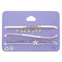 5 Pack Holographic Star Bracelet Set,