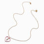 Pink Heart Initial Pendant Necklace - C,