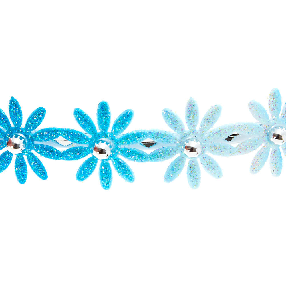 Ombre Glitter Flower Headband - Blue,