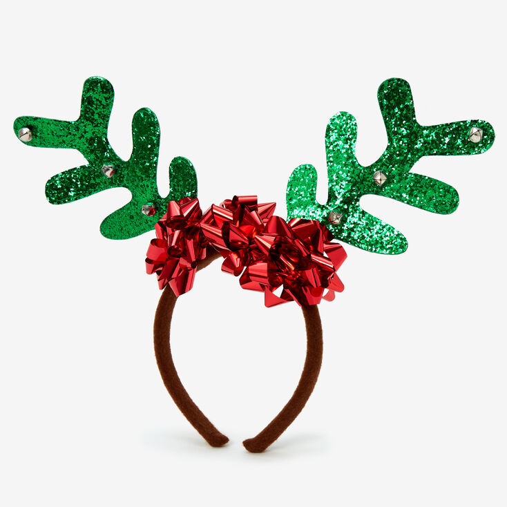 Serre-t&ecirc;te bois de renne scintillant de No&euml;l,
