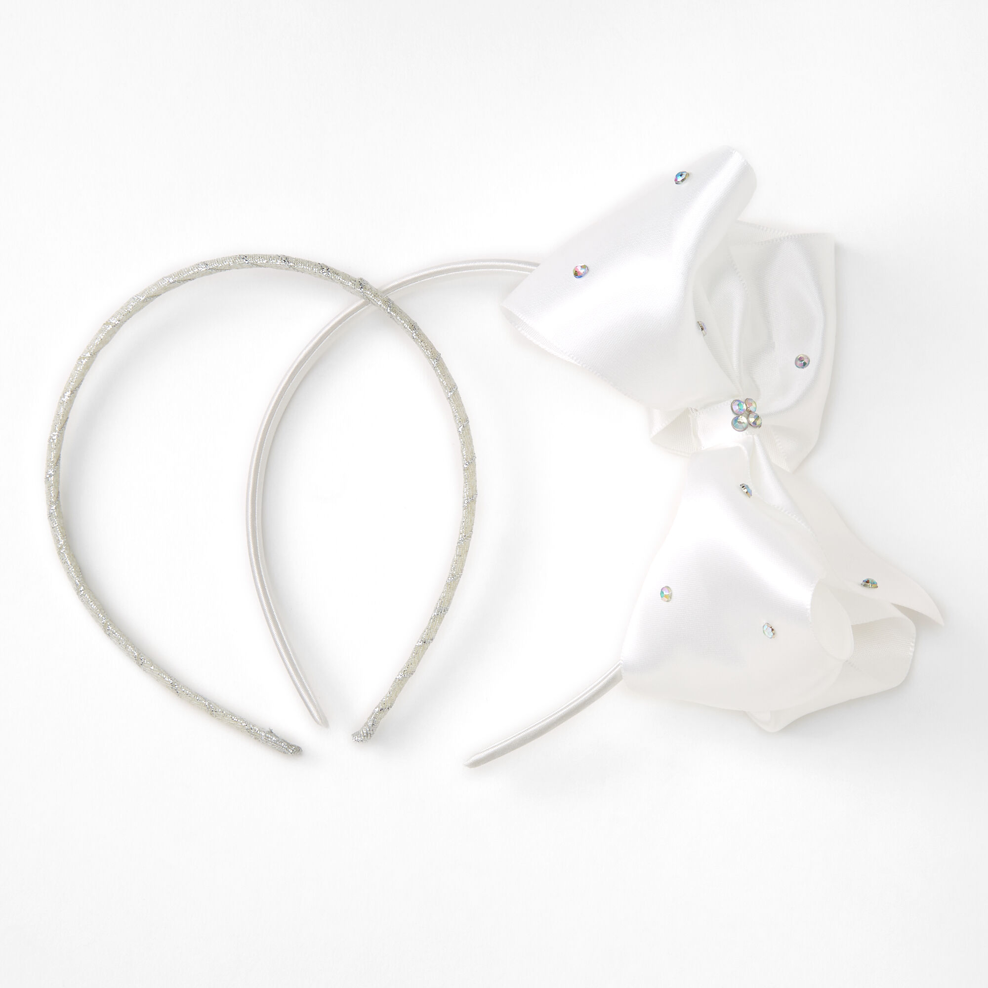 Claire's Club Sparkle White Headbands - 2 Pack,