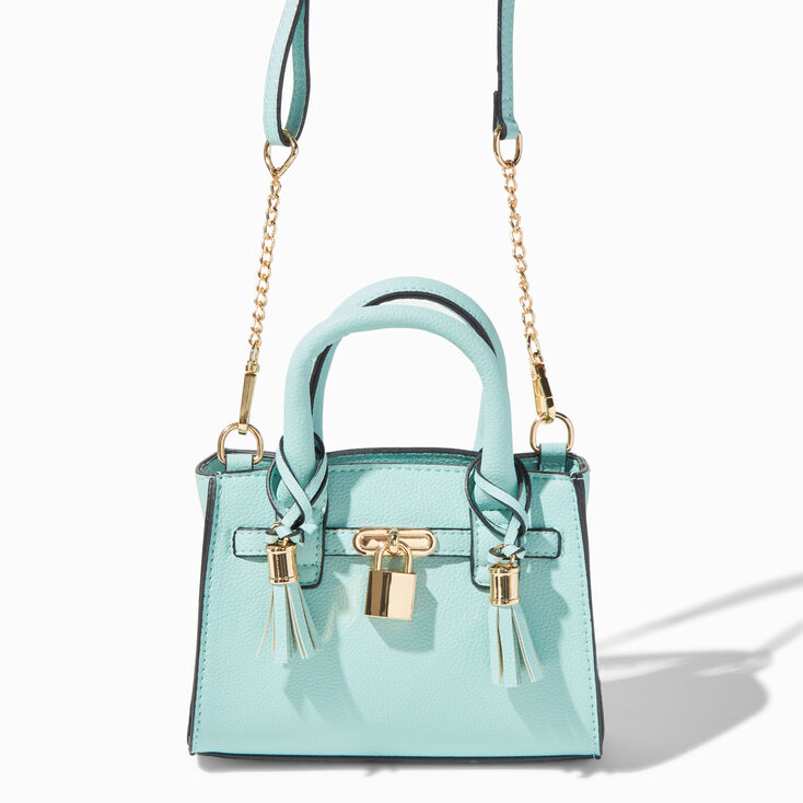Mint Green Tassel Small Crossbody Satchel,