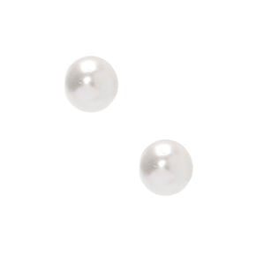 C LUXE by Claire&#39;s Sterling Silver 4MM Glass Pearl Stud Earrings,