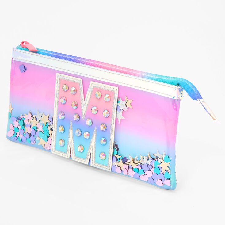 Iridescent Shakey Confetti Initial Coin Purse - M,
