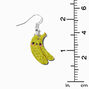 Glitter Happy Face Banana Drop Earrings,