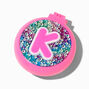 Bejeweled Initial Pop-Up Hair Brush Compact Mirror - K,