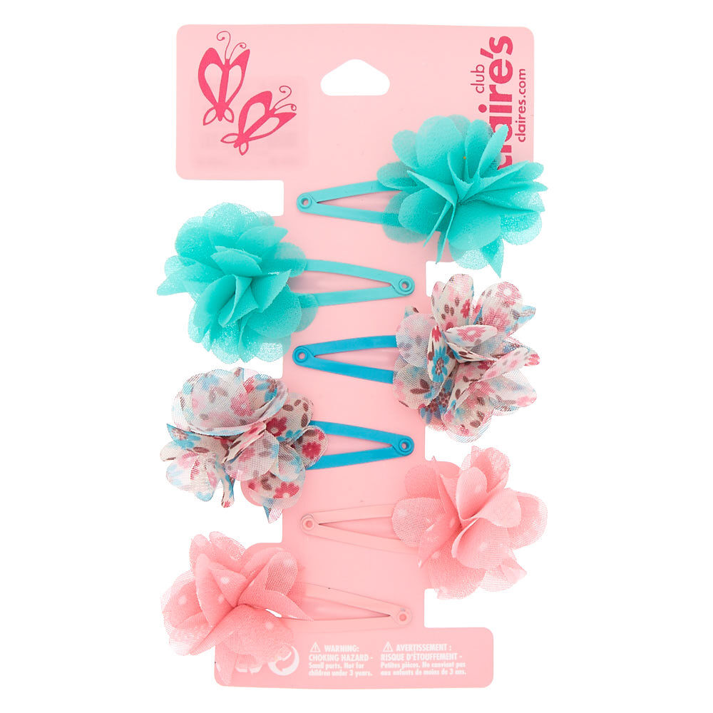 Claire's Club Floral Snap Hair Clips - 6 Pack,