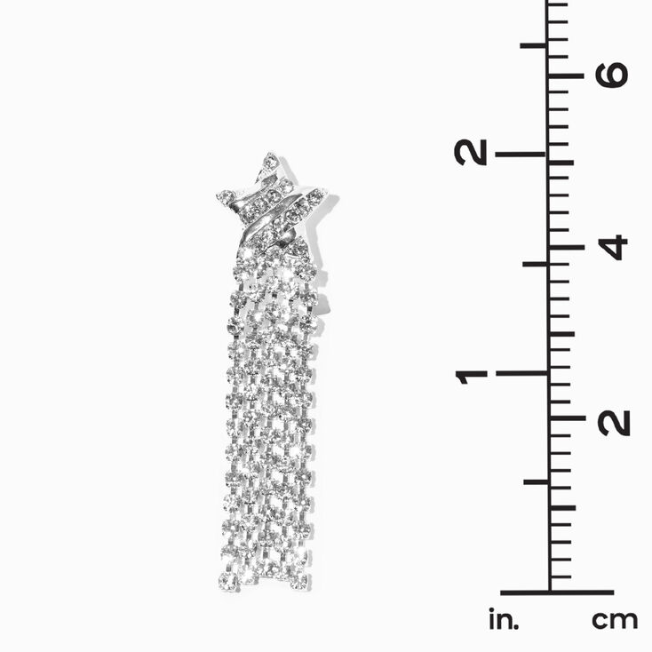 Silver Star Chains 2&quot; Drop Earrings,