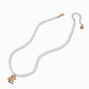 Pearl &amp; Gold-tone Bear Pendant Necklace,