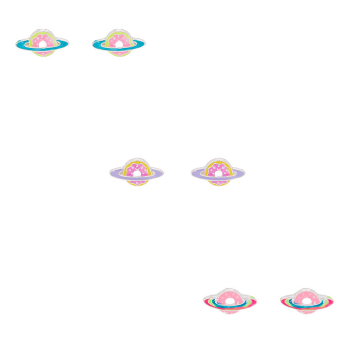 Saturn Donut Stud Earrings - 3 Pack,