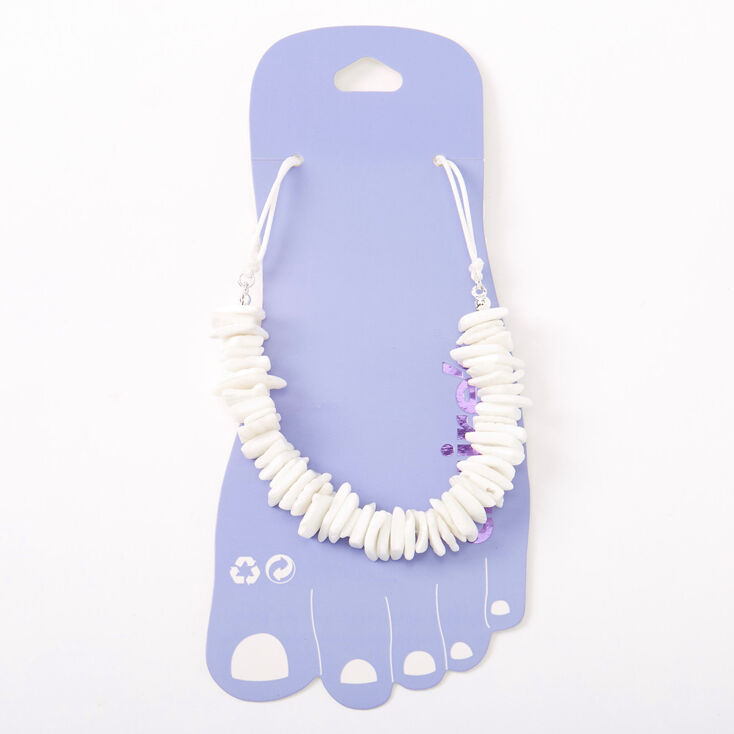 Puka Shell Anklet - White,