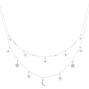 Silver Celestial Charm Multi-Strand Necklace,