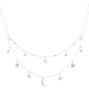 Silver-tone Celestial Charm Multi-Strand Necklace,