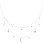 Silver Celestial Charm Multi-Strand Necklace,