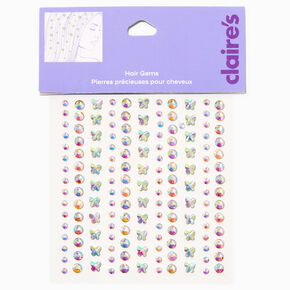 Aurora Butterfly Crystal Hair Gems - 153 Pack,