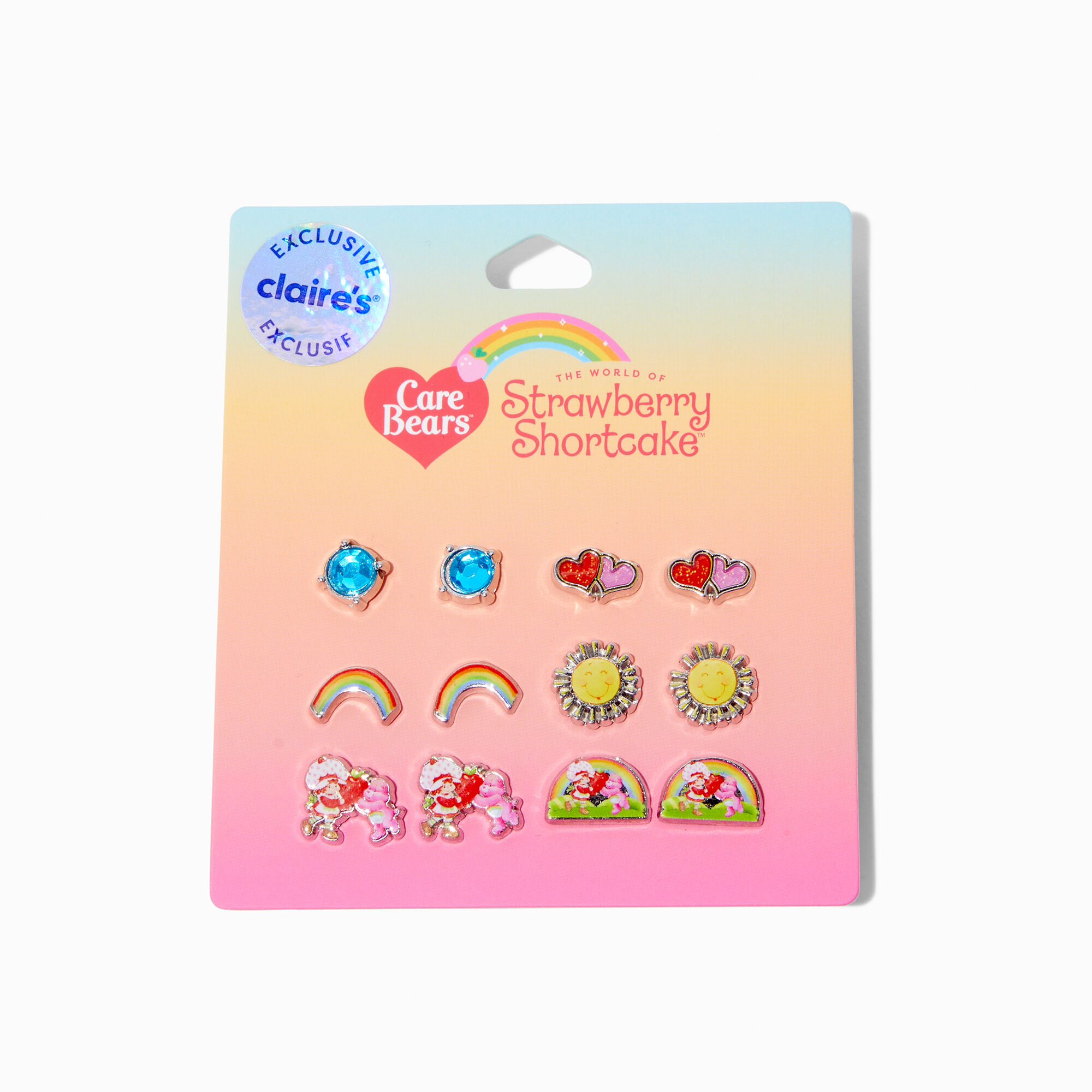 Care Bears™ x Strawberry Shortcake™ Claire's Exclusive Stud Earrings - 6 Pack,
