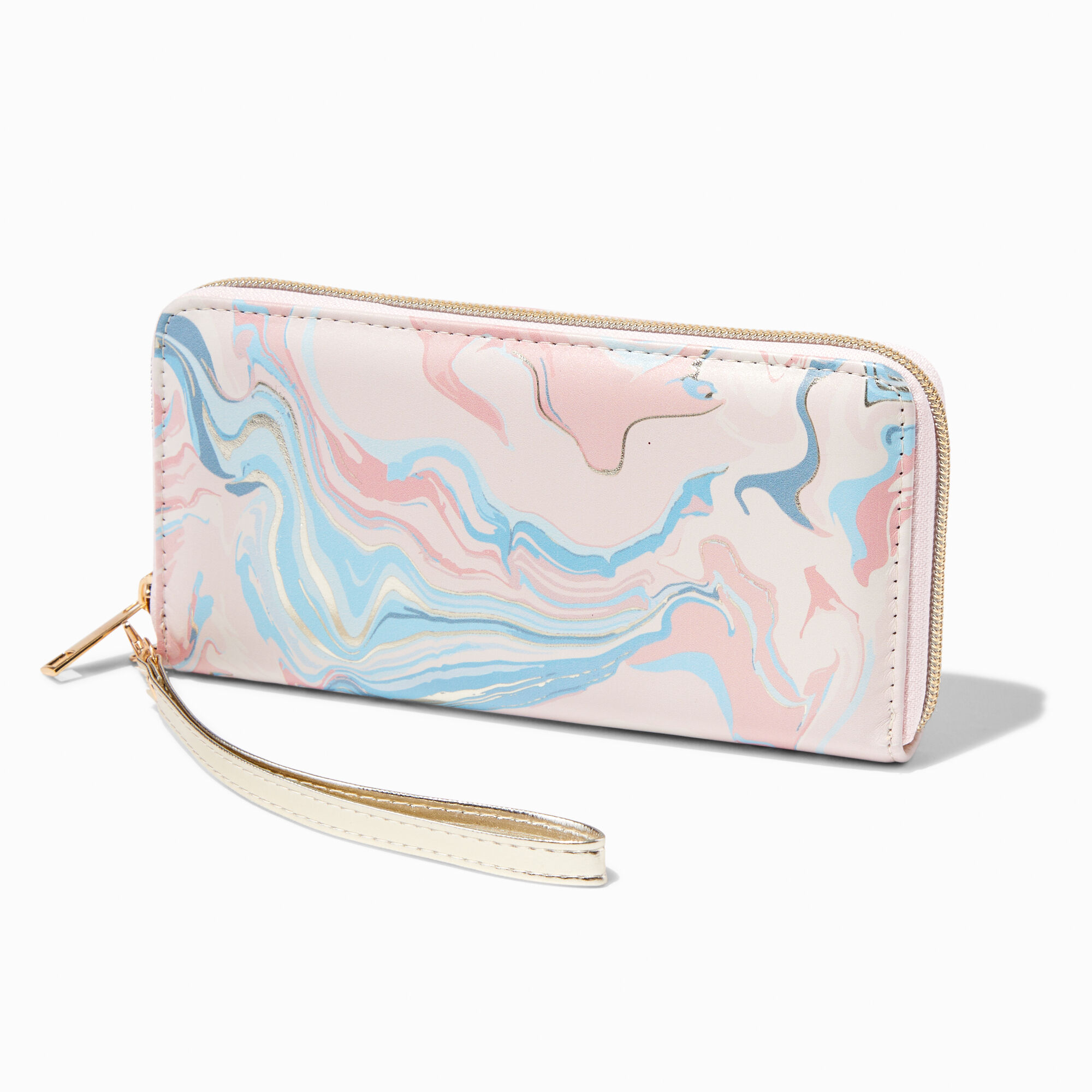 View Claires Gold Pastel Marble Wristlet Pink information