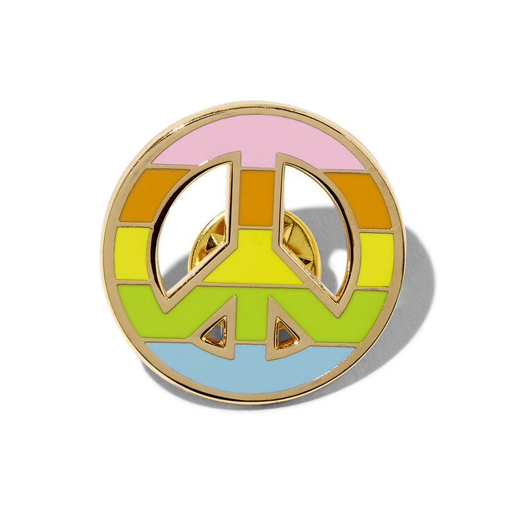 Rainbow Peace Sign Pin,