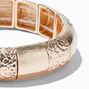 Bracelet &eacute;lastique large couleur dor&eacute;e textur&eacute;,