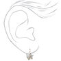 Silver 10MM Crystal Star Huggie Hoop Earrings,