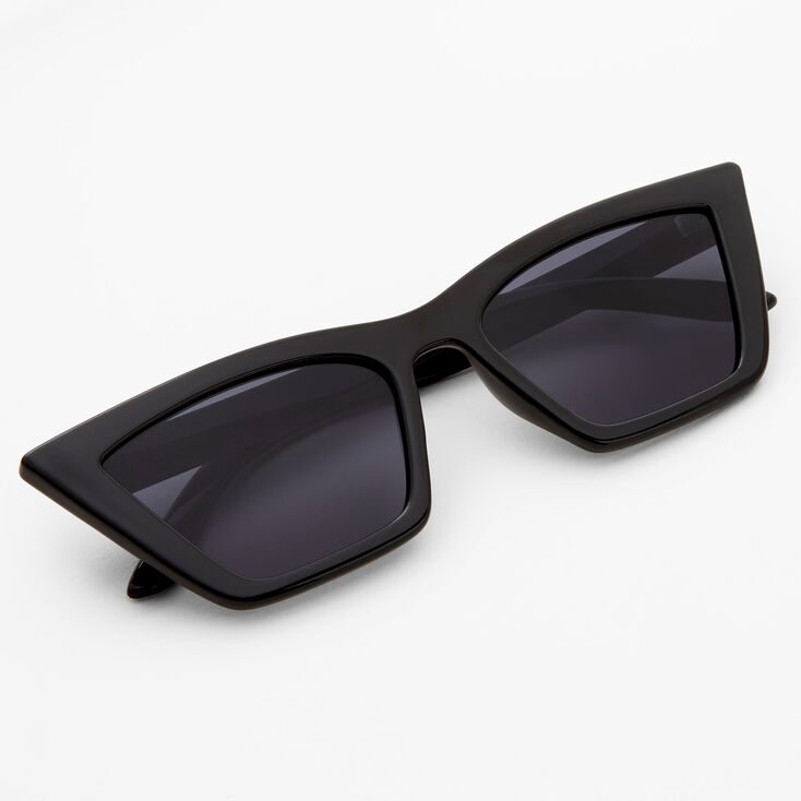 Square Retro Cat Eye Sunglasses - Black,